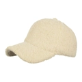 Gorra de béisbol de forro polar beige para invierno con textura de felpa cálida - Beige