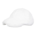 Gorra de béisbol de invierno hecha de piel sintética blanca gruesa para el frío - Blanco