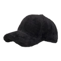 Chic black faux mink fur baseball cap for women with soft plush texture for winter warmth - Black