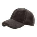Deep brown faux mink fur baseball cap with thick warm texture for winter style - Coffee