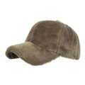 Winter faux mink fur baseball cap for women in deep brown soft plush material - Coffee