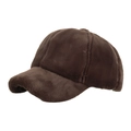 Winter dark brown faux rabbit fur baseball cap for women with plush soft texture - Coffee