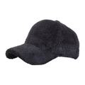 Gorra de béisbol de invierno en piel sintética negra con diseño retro liso - Negro