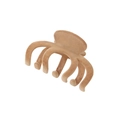 Elegant velvet shark hair clip in khaki brown finish for French style hair styling - Khaki