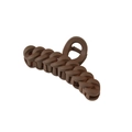 Pinza per capelli 11cm marrone opaco con design a catena in stile retrò coreano - 11cm / Caffè Scuro / Confezione sfusa