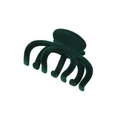 Elegant dark green velvet shark clip hair claw with high-density flocking texture - Green