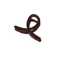 Chic dark brown flocked velvet hair claw clip with vintage cross twist design for women - Dark Brown