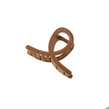 Classic coffee brown flocked velvet hair claw clip for women's daily hairstyling - Khaki