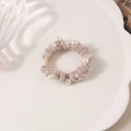 Elegante elastico per capelli in velluto con perle color rosa antico per donna - Velluto / Velluto Perla Caffè