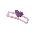 Pinza para el pelo con forma de corazón lila y elegante diseño rectangular minimalista - Empaque a granel / Morado
