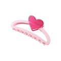 Pink heart-shaped hair claw clip in a half-moon design for women's hairstyles - Pink / Bulk Packaging