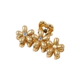 Golden flower hair claw clip with rhinestones and floral design for elegant styling - Bulk (No Packaging) / Champagne Gold
