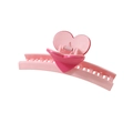 Grande pince à cheveux rose dégradé avec double cœur pour la coiffure féminine - Rose