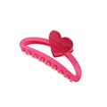 Rose pink heart-shaped hair claw clip with glossy finish for women's hairstyles - Rose Red / Bulk Packaging