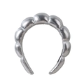 Cerchietto a nuvola argento metallizzato con finitura lucida e design a bolle plissettate - Cerchietto Argento