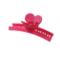Vibrant rose pink hair claw clip featuring a 3D heart-shaped handle for women - Bulk Packaging / Rose Red