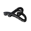 Pinza para el pelo con diseño de corazón hueco en negro mate y resorte metálico resistente - Empaque a granel / Negro