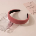 Diadema acolchada de terciopelo rosa palo para mujer con estilo francés vintage - Rojo Sandía