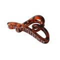 Elegante pinza para el cabello de corazón con patrón de carey en resina marrón y negra - Empaque a granel / Estampado De Leopardo