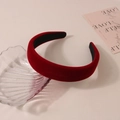 Diadema vintage francesa de terciopelo burdeos con forro interior suave antideslizante - Rojo