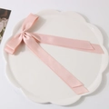 Elegant pink satin long ribbon bow hair clip with glossy finish and beveled cut ends - Pink