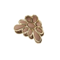 Elegante fermaglio per capelli a fiore con bordo in metallo dorato e petali in resina - Cioccolato