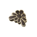 Elegante molletta per capelli a fiore in marrone cioccolato e finitura dorata - Caffè Scuro