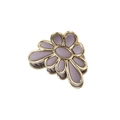 Elegante molletta per capelli a fiore viola con bordo dorato per acconciature - Viola