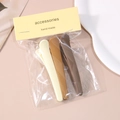3-piece earth-toned matte plastic duckbill hair clips set for women in neutral colors - Coffee Colors