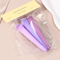3-piece set of matte purple plastic hair clips in various lavender shades with packaging - Purple Series