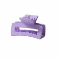 Matte lavender purple small rectangular hair claw clip with frosted resin finish - 4cm Matte Purple