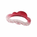 Pinza per capelli a forma di nuvola con sfumatura rosa e design minimalista traforato - Confezione Singola Nuda / Rosso Sfumato