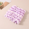 Bandeau élastique en U avec volants plissés texture popcorn en violet et blanc - Violet (#2)
