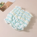Bandeau élastique plissé blanc, jaune et cyan avec pompons et texture ondulée - Vert (#3)