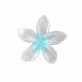 Pearlescent white and blue gradient flower hair clip in minimalist Korean style - Blue
