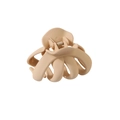 Matte beige large hair claw clip with cross teeth design for elegant updos - #3 Clamp - Apricot