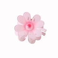 Pink semi-transparent flower hair claw clip with a gradient resin petal design - Pink