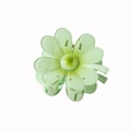 Mint green clover heart hair claw clip with glossy resin finish for women - Bulk Packaging / Green