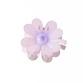 Feminine flower-shaped hair claw clip in pastel pink and purple translucent finish - Purple