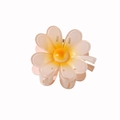Pink and yellow gradient flower hair claw clip with a glossy translucent finish - Orange