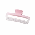 Pink gradient rectangular hair claw clip with hollow geometric design for thick hair - Bulk Packaging / Gradient Pink