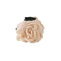 Elegante fermaglio per capelli a fiore in tessuto crema con base nera per acconciature - #12 Beige / Imballaggio Sfuso