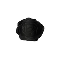 Elegant black fabric rose hair claw clip with multi-layered leopard print flower design - Black