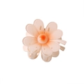 Pink heart-petal flower hair claw clip with orange gradient resin finish for women - Orange