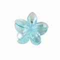 Exquisite light blue plumeria hair claw clip with a shimmering iridescent pearl finish - Bulk - Blue