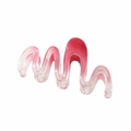 Pink gradient wavy shark hair claw clip with a glossy translucent jelly texture - Bulk Packaging / #2 Gradient Red
