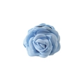 Large light blue fabric flower hair claw clip with satin rose petals for elegant updos - Sky Blue