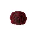 Large dark red fabric rose hair claw clip with vintage linen texture for women - Burgundy