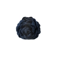 Dark blue fabric rose hair claw clip with elegant layered petals and matte finish - Navy Blue
