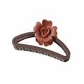 Pinza per capelli marrone opaco con design a traforo e decorazione floreale rosso-marrone - 056 Caffè Scuro Opaco